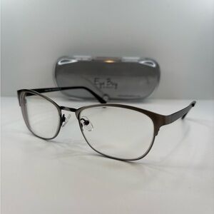 FRAMES ONLY - Eyebuydirect Upper East 55•18•140 Grey/Silver Eyeglasses unisex